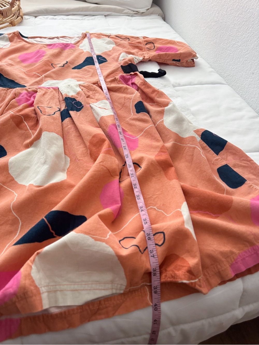 Gorman Rock Solid Sadie Dress Abstract Print Cotton Midi Orange Pink - Picture 13 of 13